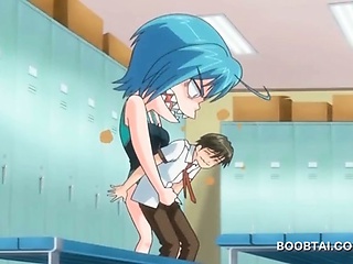 Hentai Girl Teasing Dick In Locker Room...