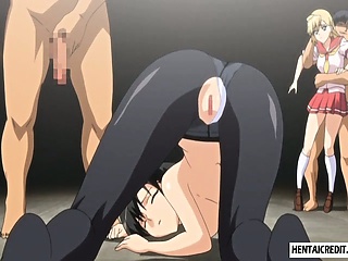 Hentai girl fucked by men in masks
