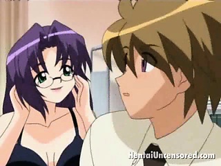 Velvet Haired Hentai Nurse Licking A Head In The...