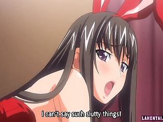Hentai babe in bunnygirl costume rides...