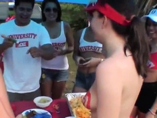 Tits tailgate party...