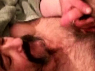 Hairy Redneck Massages With His Moustache...