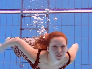 Redheaded Katka Playing Underwater...