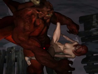 3d cartoon babe getting fucked hard by a winged demon
