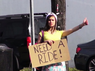 Amateur Hitchhiking Teen Fucked On...