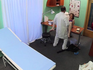 Sexy patient banged desk in fake...