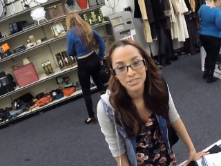 Lusty coed sucks  the pawnshop...