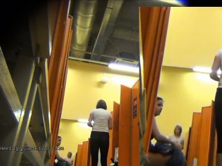 Few women caught on a hidden camera undressing in a locker