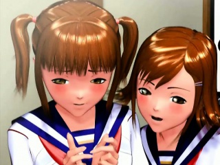 Two 3d anime schoolgirls gets nailed