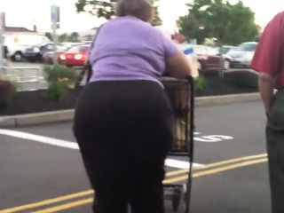 Grandma with a big butt at the store