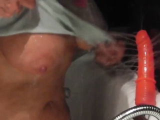 Naughty milf getting wet in the shower