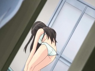 Japanese anime schoolgirl gets squeezing and...
