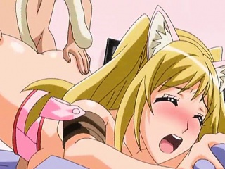 Hentai catgirl gets pussy and ass fucked