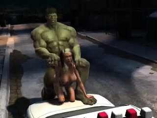 3d cartoon babe gets fucked outdoors by the hulk