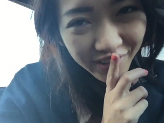 Asian pussy twat fingering in car
