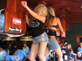 Two Chicks Get Up On The Table And Dance L...