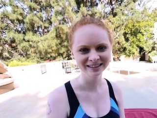 Redhead bianca sucks her coach...