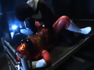 Nubile Power Ranger In A Orange Suit Takes A Roug...