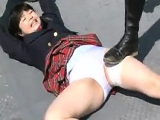 Bad guys catch a schoolgirl of the roof and humiliate her b...