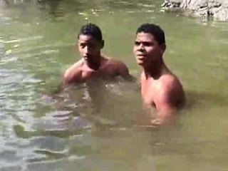 Latin Twink Studs Get Horny Splashing In The River...