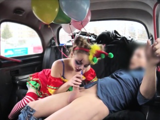 Gal In Clown Fucked By The Driver For Free Fare...