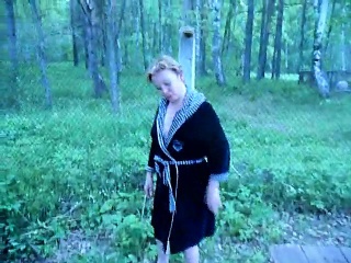 My spouse pissing outdoor