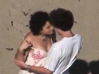 Couple in the beach making love