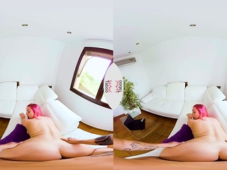 Pink-haired and rather busty step mother walked in on her