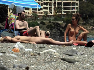 Public outdoor sex on the beach by private couple
