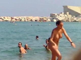 Nudist beach close up video...