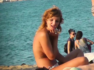 Amateur teens topless beach voyeur video