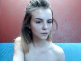 Petite blonde solo girl touching her sexy naked body