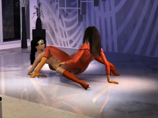 Horny Spider Woman And Wonderwoman Lesbian Sex Session...