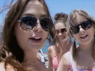 Boat foursome bikini teens...