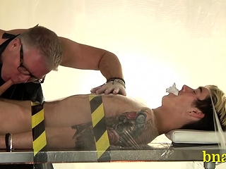 Homo man gets treated truly hard by a bondage sex lover