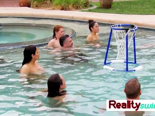 Pool sex game with swingers ends...
