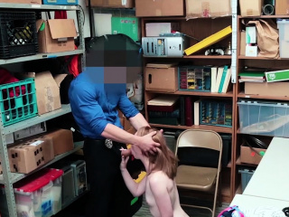 Natural Redhead Teen Shoplifter Punish Fucked By A Cop...