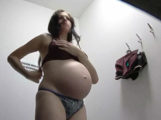Pregnant Lady Changing Underwear At Room...