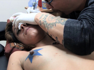Amina Sky Gets A Face Tattoo While Completely Nude...