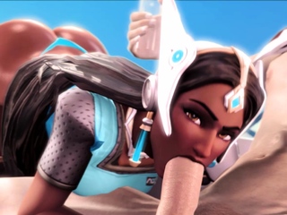 Slutty symmetra from overwatch gets a big thick dick