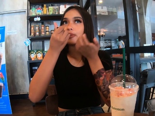 Cute Amateur Thai Teen After Starbucks...