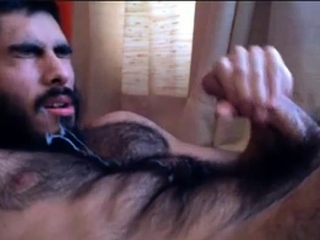 Full hairy young man cum in mouth