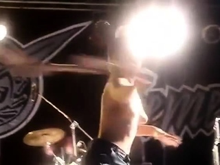 Flashing Public Nude Rock Concert Striptease...