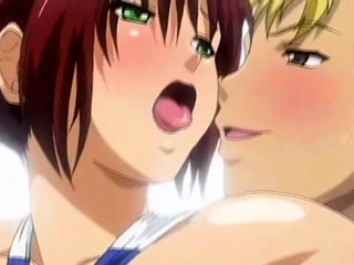 Hentai redhead with milky boobs doing blowjob