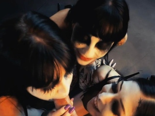 Goth Besties In Sexy Lingerie Sharing...