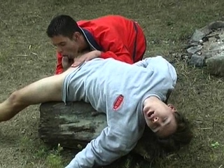 Gay Oral Junkie Makes His Mate Bust A Nut Outdoors...