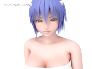 Blue haired hentai assets in tight...