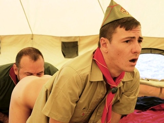 Stern Hairy Daddy Barebacks Hot Lad In Tent...