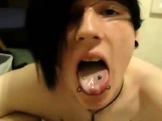 Pierced Emo Twink Swallows The Load...