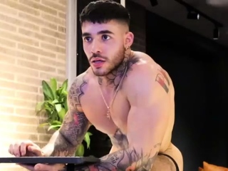 Hot hunk owns latin gay ass to fuck hard